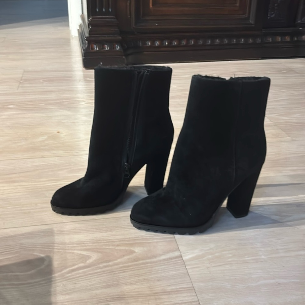 ALFO SUEDE Black Women's Ankle Boots sz 8